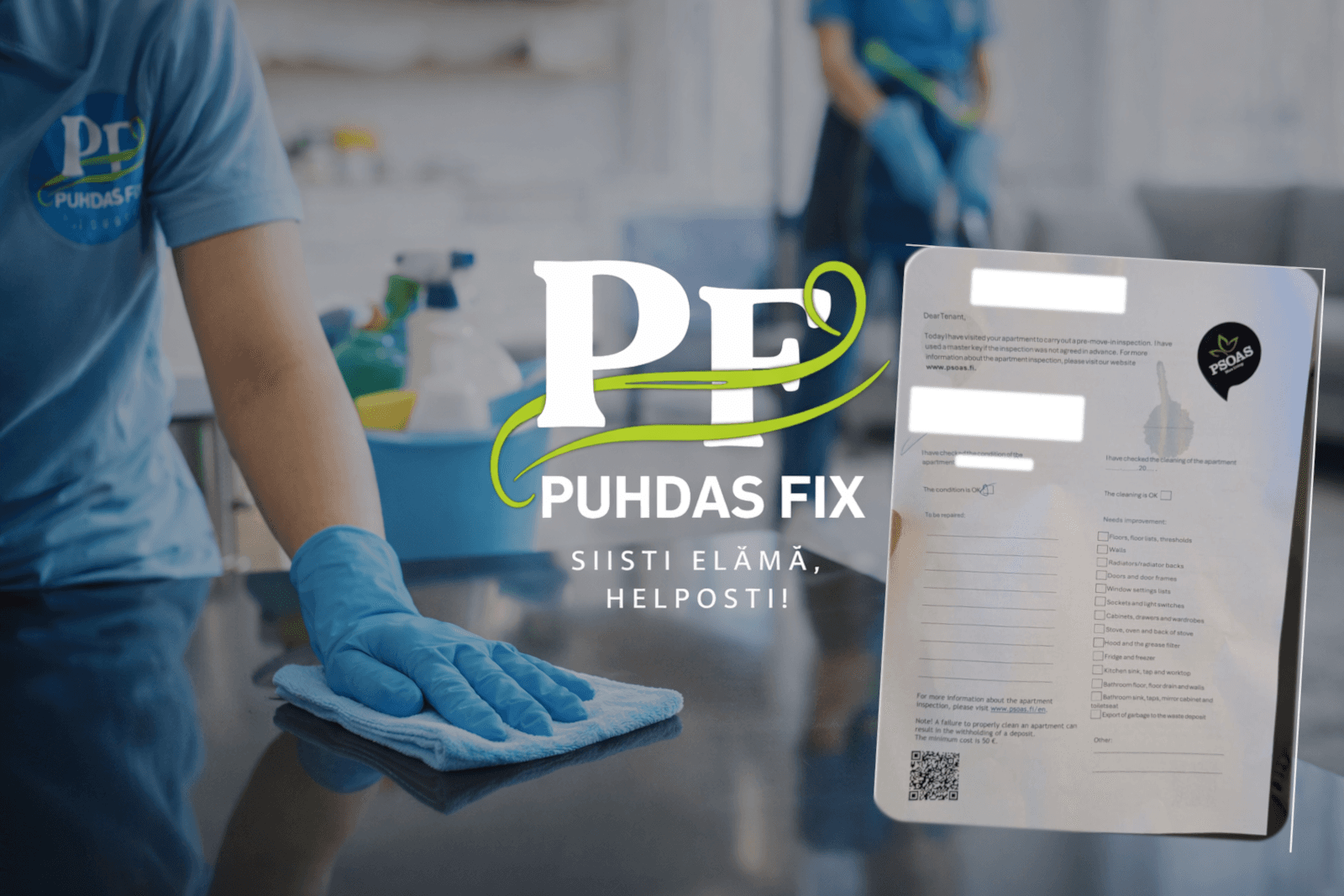 Muuttosiivouksen tarkastuslista asunnon loppusiivoukseen